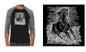 LA Pop Art Popular Horse Breeds Men's Raglan Word Art T-shirt